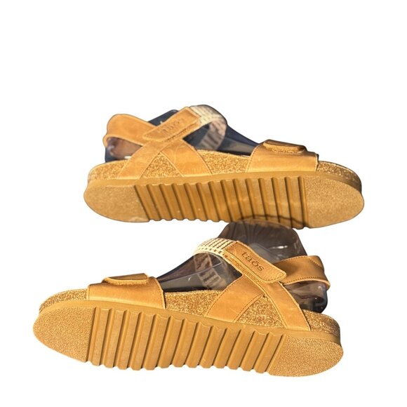 Taos Womens Leather Adjustable Strap Sandals Size 9 Tan Comfortable Casual Every - Picture 4 of 6